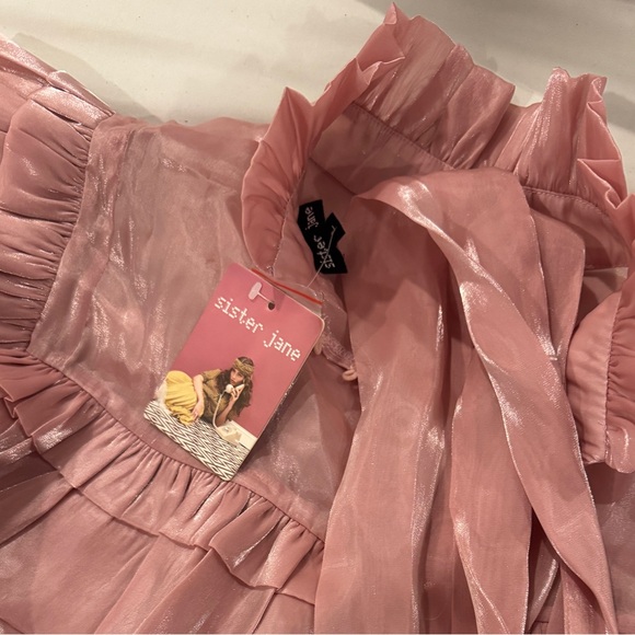 Sister Jane Grapefruit Ruffle Bow Top - Picture 5 of 7